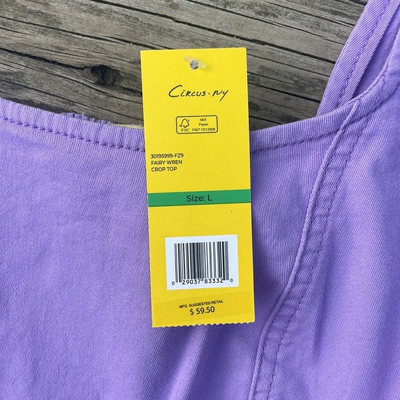 NWT Circus NY Women's Smocked Back Puff Short Sleeve Crop Top - Picture 6 of 11